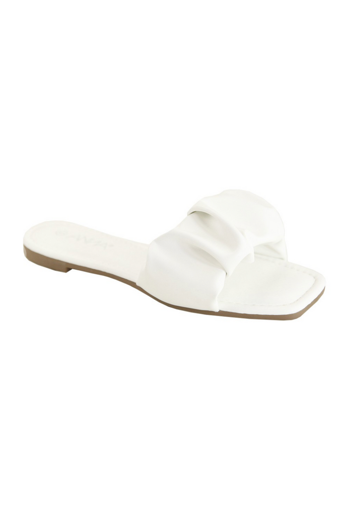 Kenya White Ruffle Sandal